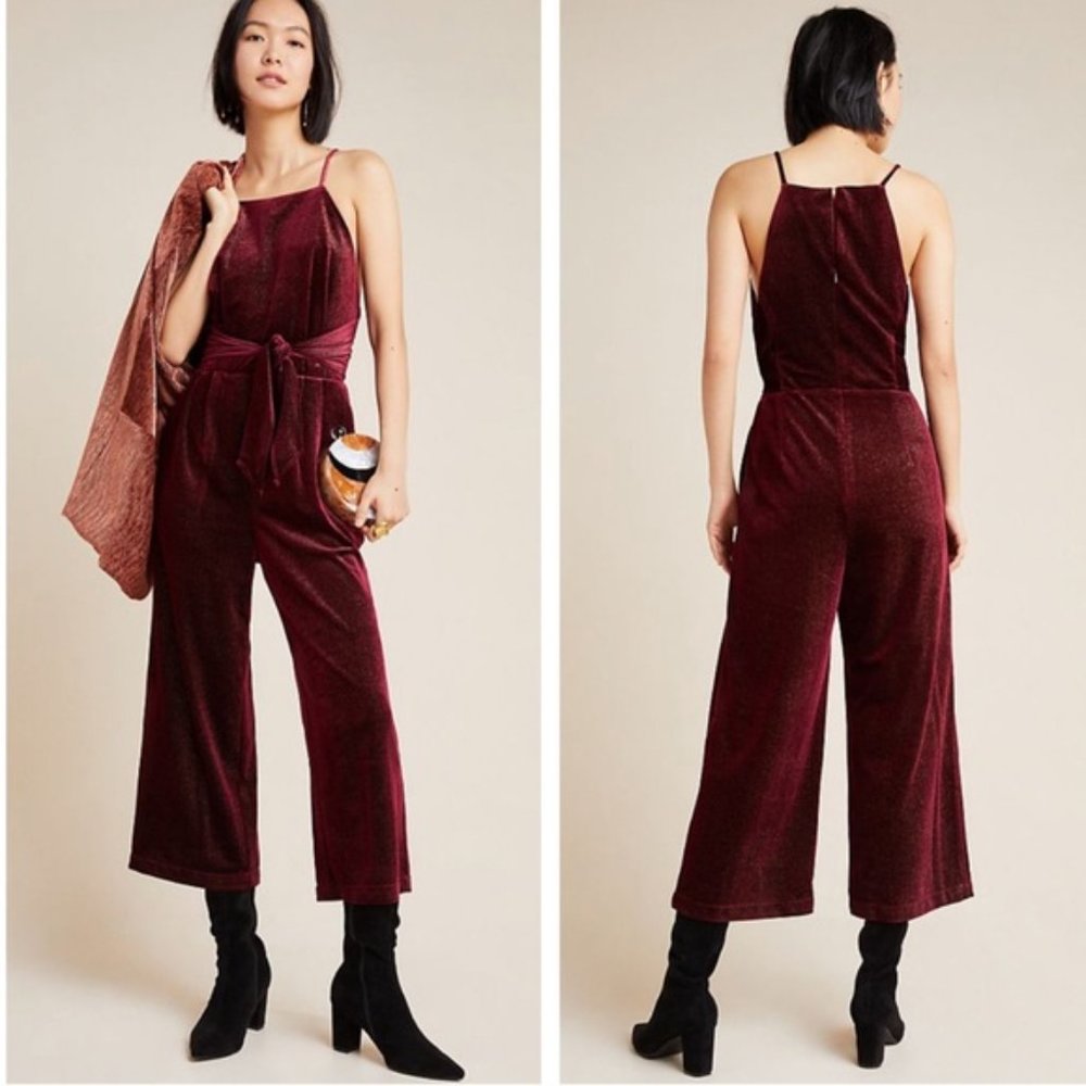 NWT $170 Anthropologie Velvet Jumpsuit NWT